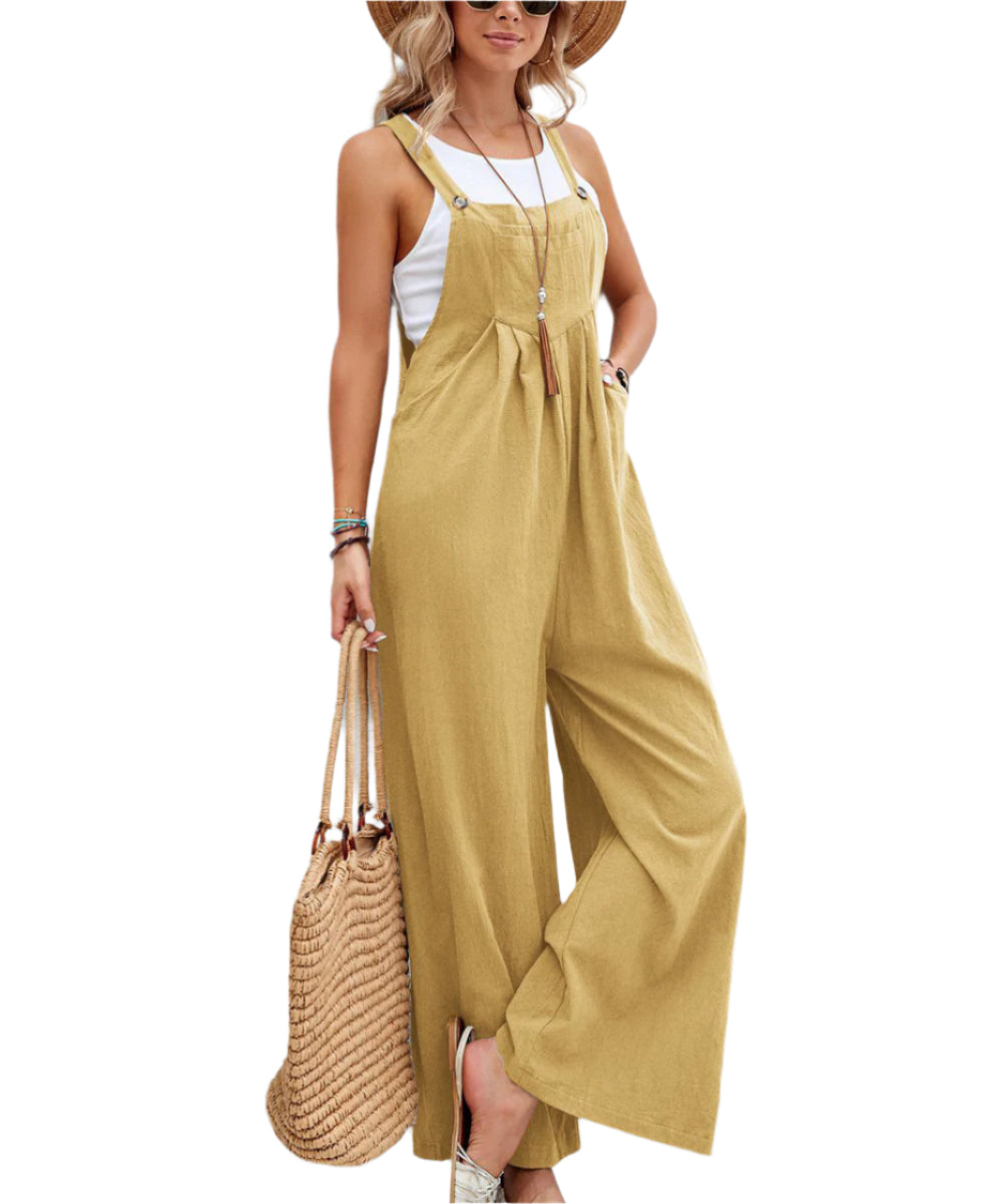 Women's Wide Leg Casual Overalls - Loose Leg Jumpsuits