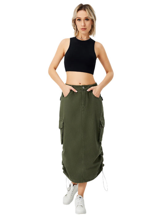 Women's Cargo Skirt - Premium Denim